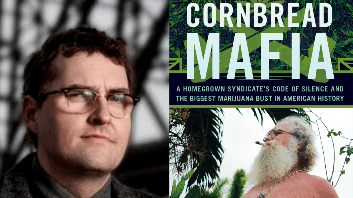 Jim Higdon joined the Ministry of Hemp Podcast to talk about Kentucky Hemp and his books. Photo: A composite photo showing Jim Higdon and the cover of the book Cornbread Mafia.